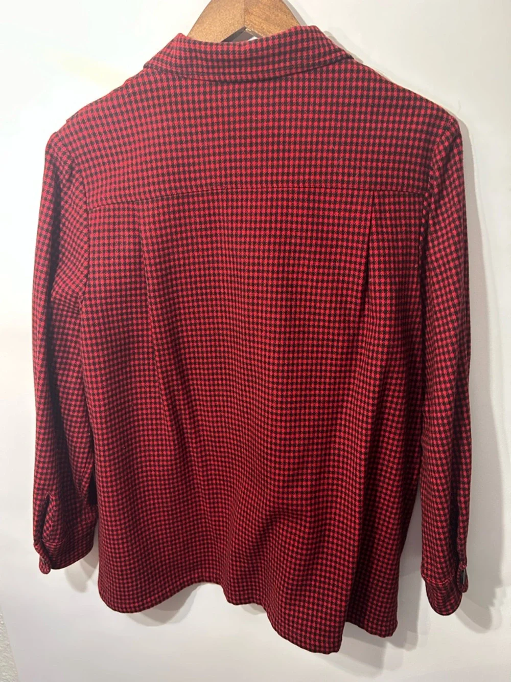 Pendleton Wool Houndstooth Jacket Red Black Button Front Women’s Size M - Picture 4 of 10